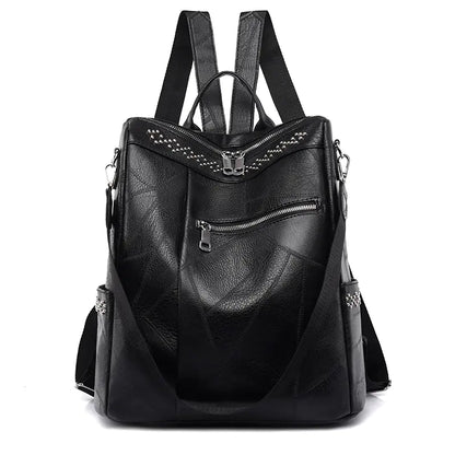 Women's Retro Casual Soft Leather Large Capacity Backpack