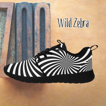 🔥 Black & White Chaos Wild Zebra Women's Sneakers