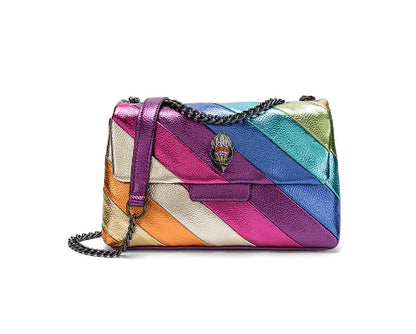 Genuine Leather Retro Women's Patchwork Shoulder Bag