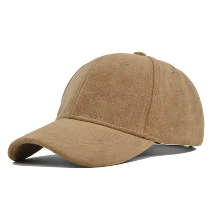 Solid Color Suede Soft Top Baseball Cap for Outdoors Lambswool Baseball Hat