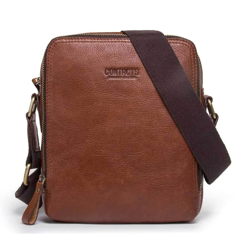 Black Angel Retro Crazy Horse Leather Men's Shoulder Bag