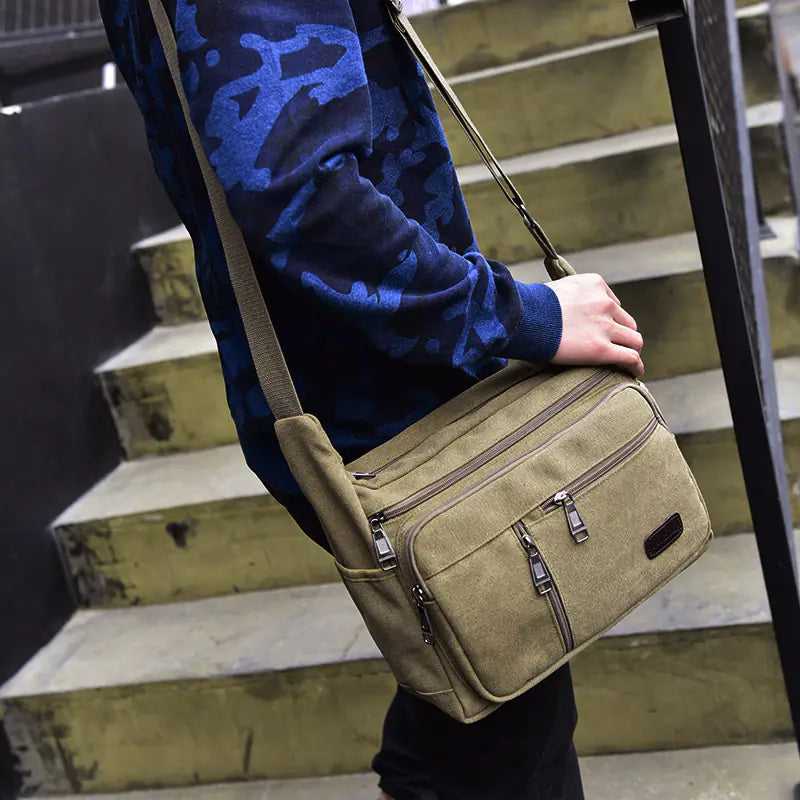 Canvas Shoulder Bag - Large Capacity Crossbody Bag